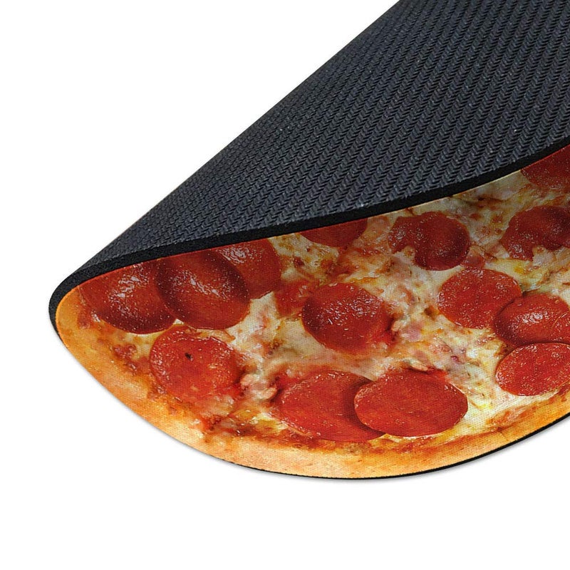WIRESTER Non-Slip Round Mousepad, WIRESTER Pepperoni Pizza Mouse Pad for Home, Office and Gaming Desk - Image 3